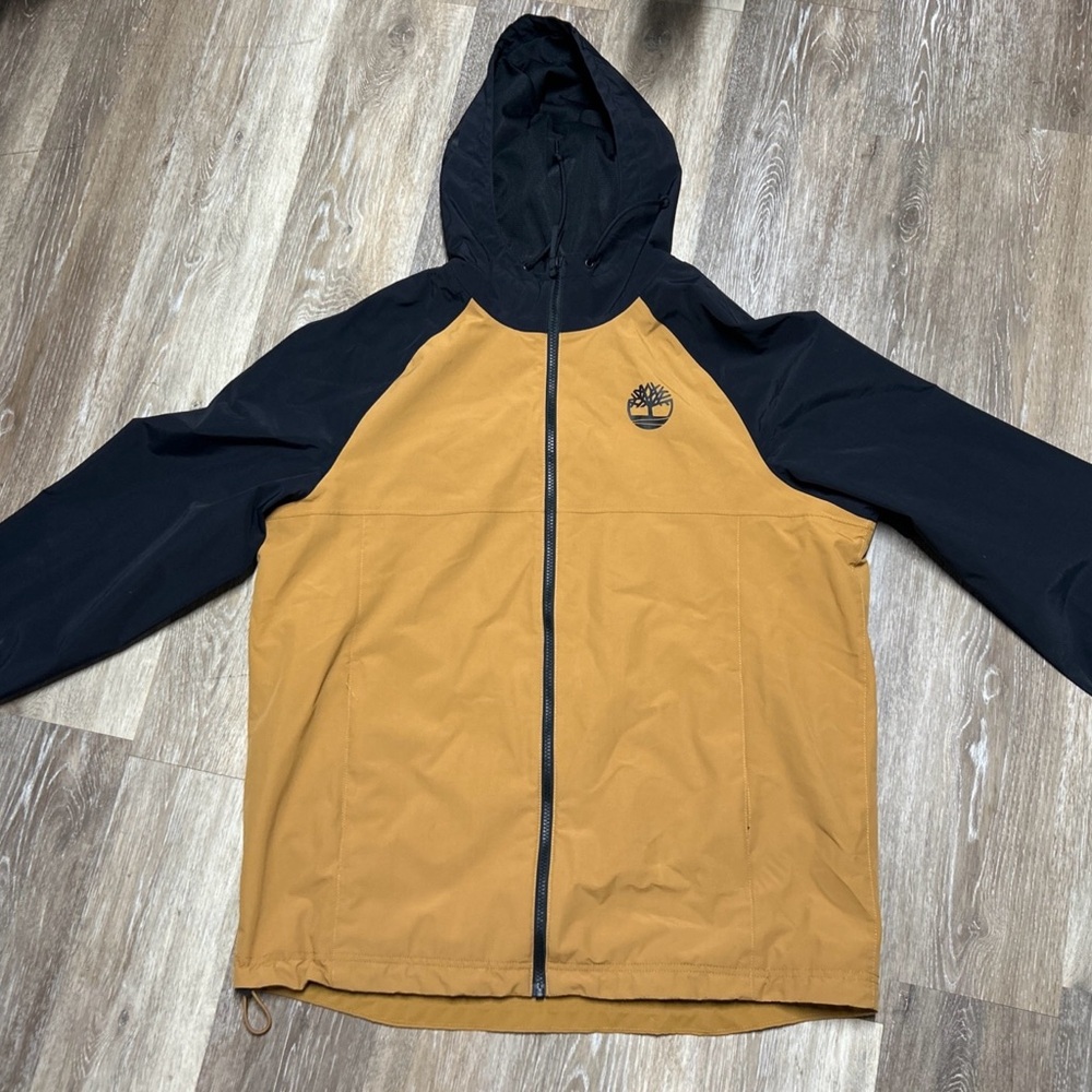 Timberland Mens Large Color Block Hooded Jacket Wheat & Black  TBOA2CEF Gorpcore